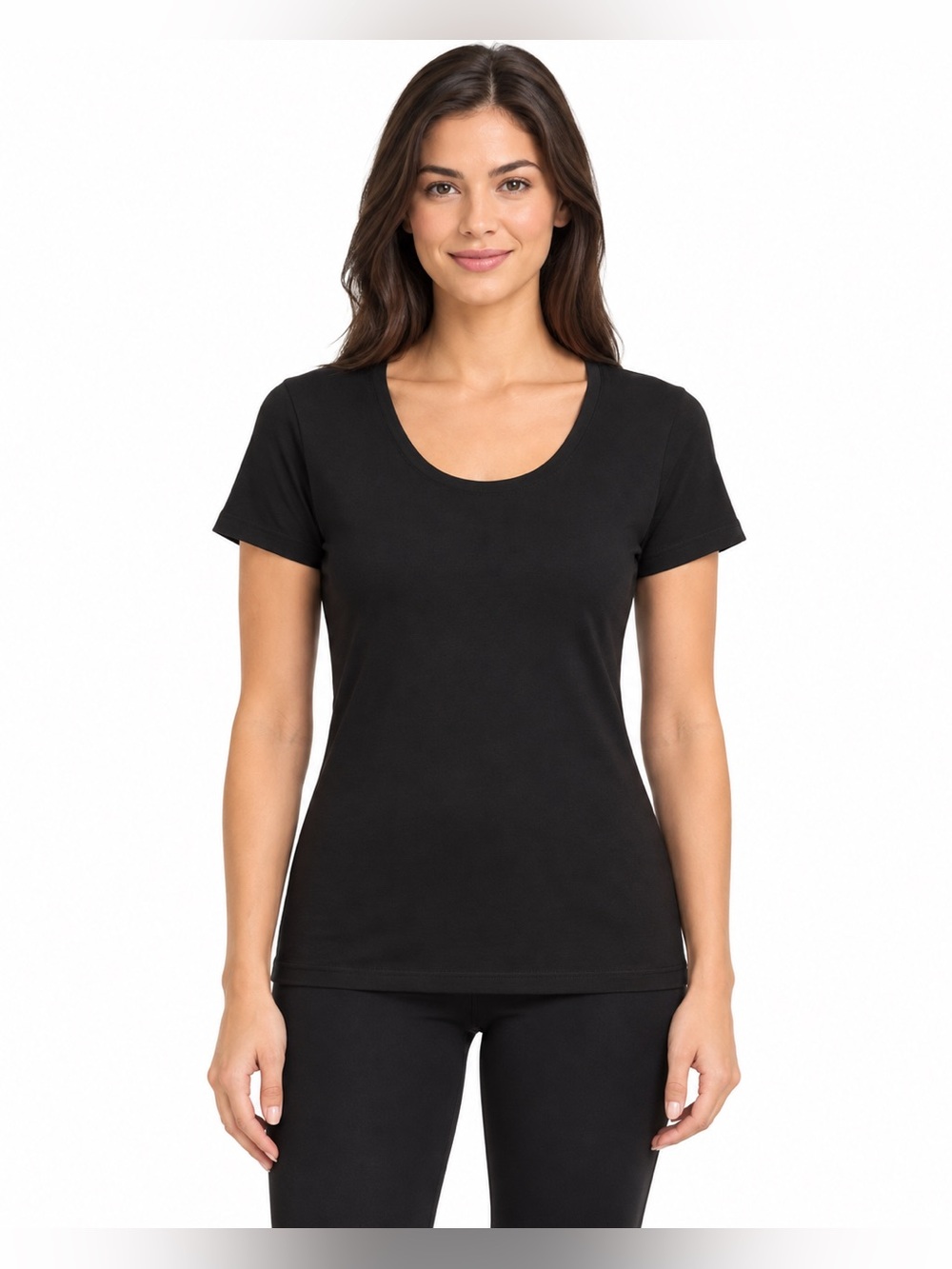 Kirkland Signature Black Scoop Neck Short Sleeve Tee